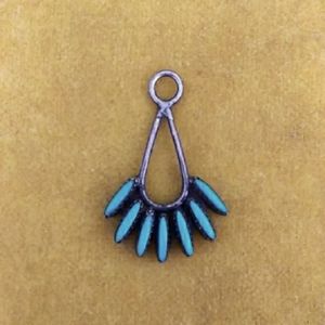 Antique vintage southwestern turquoise boho pendant